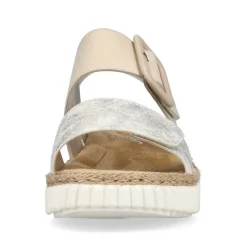 Rieker Keilsandalette H -Weite extra weit beige- silber S14 69260-60