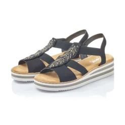 Rieker Keilsandalette Schlupf schwarz S14 V02C1-00