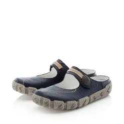 Rieker Pantolette Clogs Leder Antistress blau L0391-14