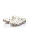 Rieker Pantolette Clogs Leder Antistress Klettverschluss weiß L0396-80