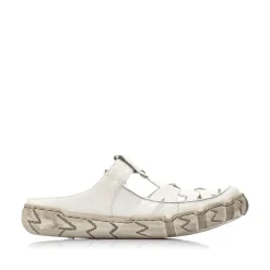 Rieker Pantolette Clogs Leder Antistress Klettverschluss weiß L0396-80