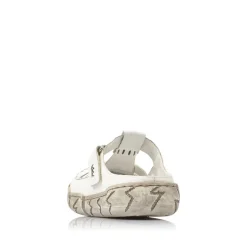 Rieker Pantolette Clogs Leder Antistress Klettverschluss weiß L0396-80