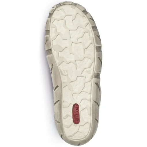 Rieker Pantolette Clogs Leder Antistress Klettverschluss weiß L0396-80