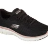 Skechers Flex Appeal 4.0 -Brilliant View Dame Sneaker Schürschuh Waschmaschinenfest schwarz S22 149303