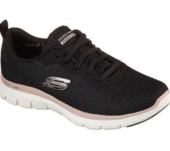 Skechers Flex Appeal 4.0 -Brilliant View Dame Sneaker Schürschuh Waschmaschinenfest schwarz S22 149303