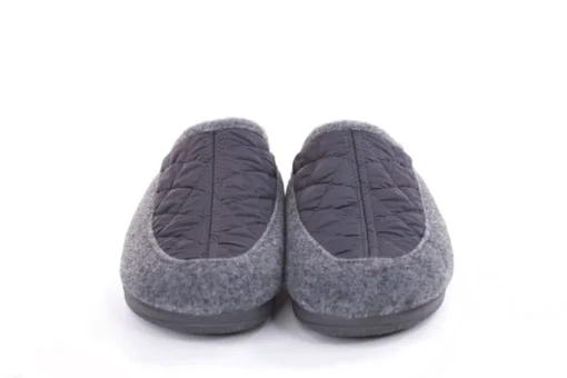 s`knöpfli Damen Hausschuh Pantolette Materialmix grau S22 X10639