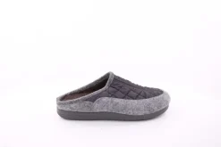 s`knöpfli Damen Hausschuh Pantolette Materialmix grau S23 X10639