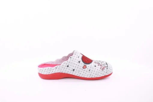 s`knöpfli Damen Hausschuh Pantolette Wechselfußbett Eifelturmmotiv grau S23 Z29378P