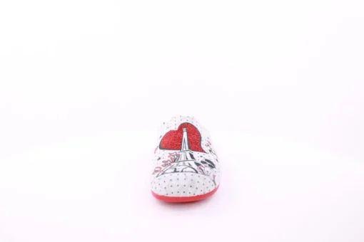 s`knöpfli Damen Hausschuh Pantolette Wechselfußbett Eifelturmmotiv grau S23 Z29378P