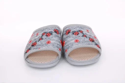 s`knöpfli Damen Pantolette Marienkäfer- Motiv grau S13 Z28649