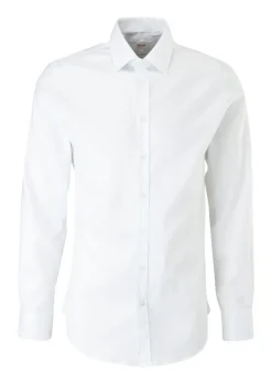 s.Oliver Hemd Langarm Slim Fit Kentkragen Manschetten weiß S21 2107821