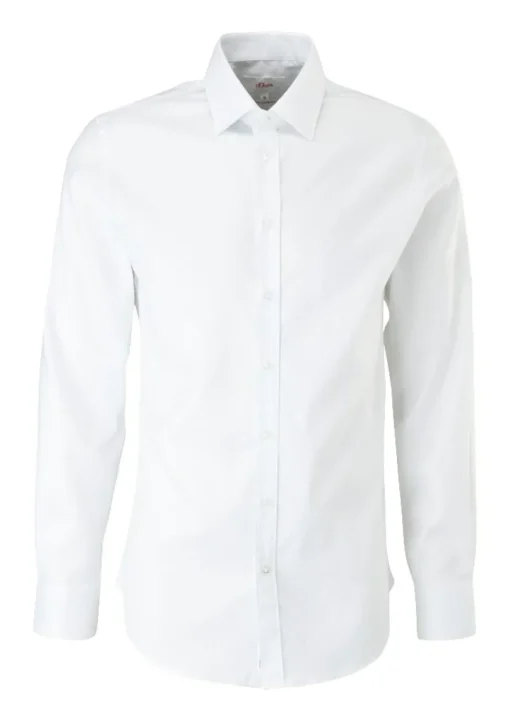 s.Oliver Hemd Langarm Slim Fit Kentkragen Manschetten weiß S21 2107821