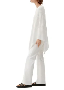 s.Oliver Strickponcho aus Viskosemix weiß, blau, orange S13  2128002