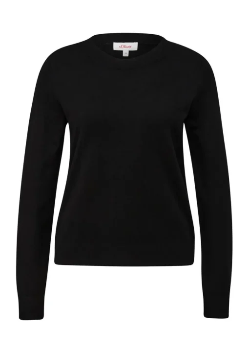 S.Oliver Strickpullover aus Viskosestretch orange, schwarz S14 2135257