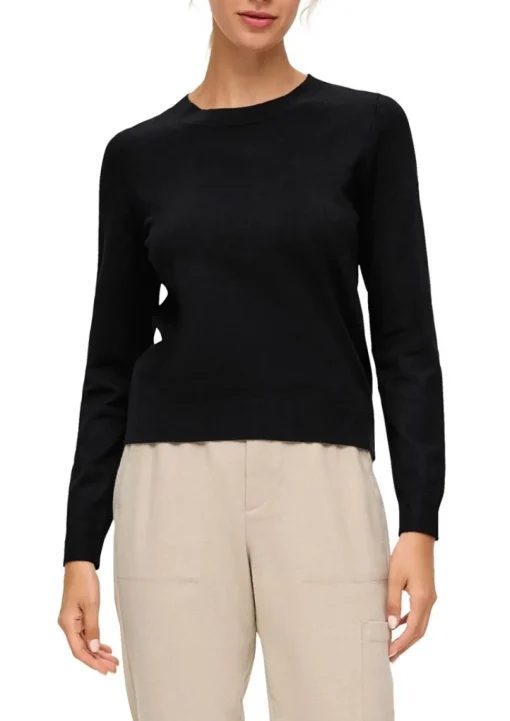 S.Oliver Strickpullover aus Viskosestretch orange, schwarz S14 2135257