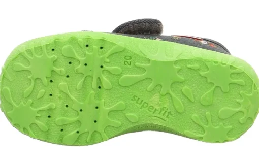 superfit Hausschuh mit Klettverschluss SPOTTY grau/mehrfarbig S23  1-009246-2070