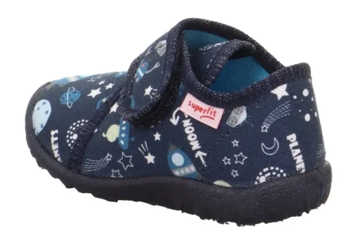 superfit Kinder Hausschuh SPOTTY Klettverschluss DUNKELBLAU 1-009246-8120