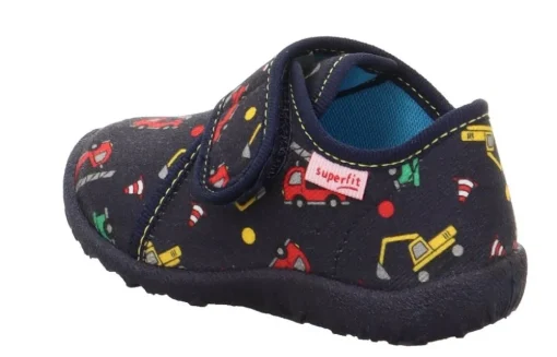 superfit Kinder Hausschuh SPOTTY Klettverschluss BLAU/MEHRFARBIG 1-009246-8130