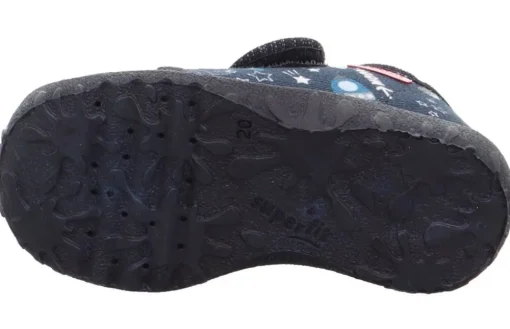superfit Kinder Hausschuh SPOTTY Klettverschluss DUNKELBLAU 1-009246-8120