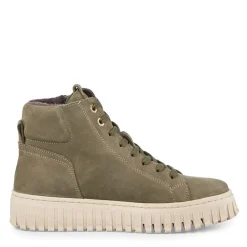 Tamaris Lederstiefelette Schnürung Reißverschluss GRAU OLIVE SCHWARZ 1-25206-43