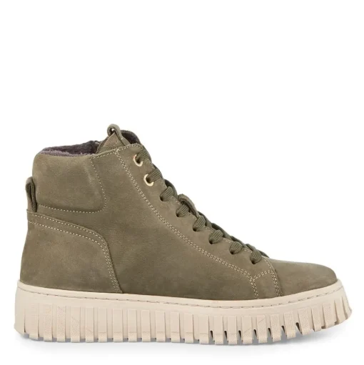 Tamaris Lederstiefelette Schnürung Reißverschluss GRAU OLIVE SCHWARZ 1-25206-43