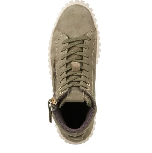 Tamaris Lederstiefelette Schnürung Reißverschluss GRAU OLIVE SCHWARZ 1-25206-43