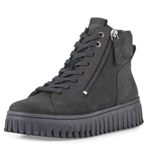 Tamaris Lederstiefelette Schnürung Reißverschluss GRAU OLIVE SCHWARZ 1-25206-43