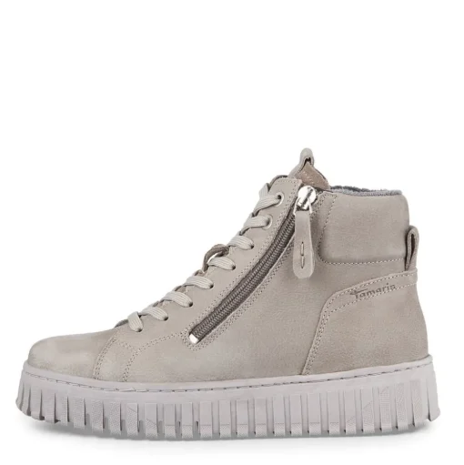 Tamaris Lederstiefelette Schnürung Reißverschluss GRAU OLIVE SCHWARZ 1-25206-43