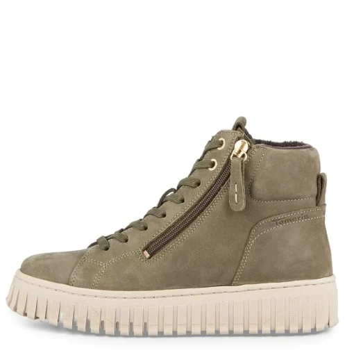Tamaris Lederstiefelette Schnürung Reißverschluss GRAU OLIVE SCHWARZ 1-25206-43