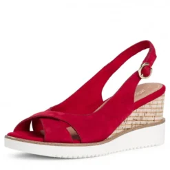 Tamaris Sandalette Leder Keilabsatz rot 1-1-28311-24