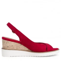 Tamaris Sandalette Leder Keilabsatz rot 1-1-28311-24