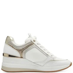Tamaris Sneaker Keilabsatz Strassapplikationen Wechselfußbett weiß S14 1-23703-41